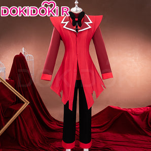 【Size S-2XL】DokiDoki-R Anime Hell Hotel Cosplay Alastorr Cosplay Red Costume Suit