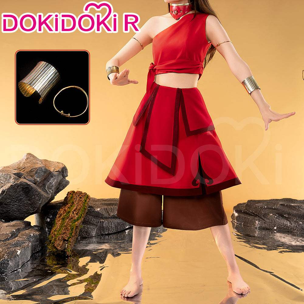 katara red dress Anime Avatar The Last Airbender Cosplay Katara Fire Nation Cosplay Costume Red Uniform Adult Women Halloween Carnival Clothes