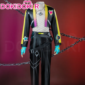 【Size S-3XL】DokiDoki-R Game Cosplay Costume Colorful Coat Black Pants