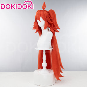 【Pre Crimped 】DokiDoki Game Zenless Zone Zero Cosplay Koleda Belobog Wig Long Straight Orange Red Hair