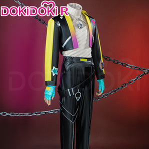 【Size S-3XL】DokiDoki-R Game Cosplay Costume Colorful Coat Black Pants