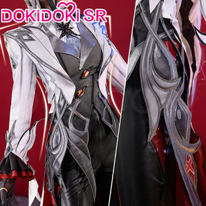 【Ready For Ship】【Size S-2XL】DokiDoki-SR Game Genshin Impact Fontaine Fatui Harbinger Cosplay The Knave Arlecchino Costume / Shoes