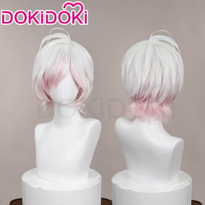 DokiDoki Anime Diabolik Lovers Cosplay Sakamaki Subaru Wig Short Straight White Pink Hair