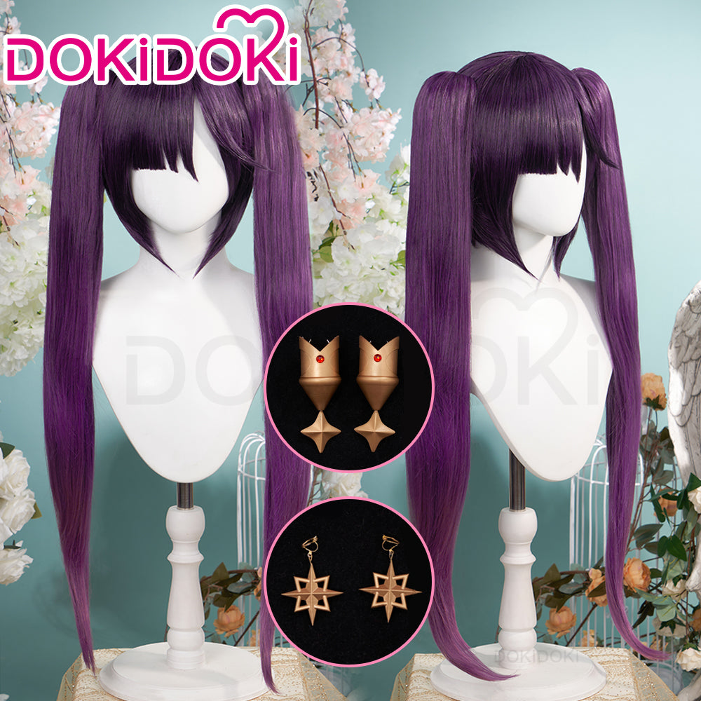 Ready For Ship DokiDoki Game Genshin Impact Mona Cosplay Wig Long Pur