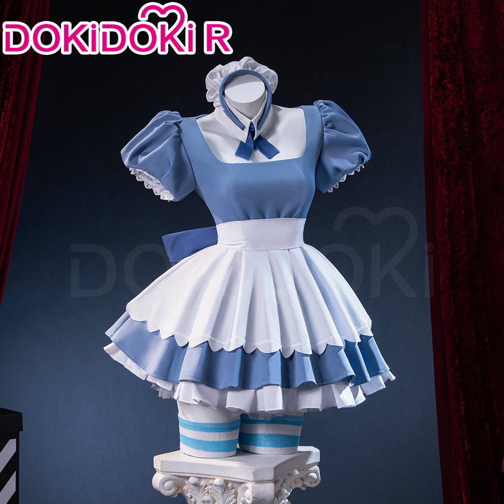 【Size S-XL】DokiDoki-R Anime Cosplay Costume Cute Blue White Dress Cafe In Sweets Paradise, Costume Only-XL-Order Processing Time Refer to Description