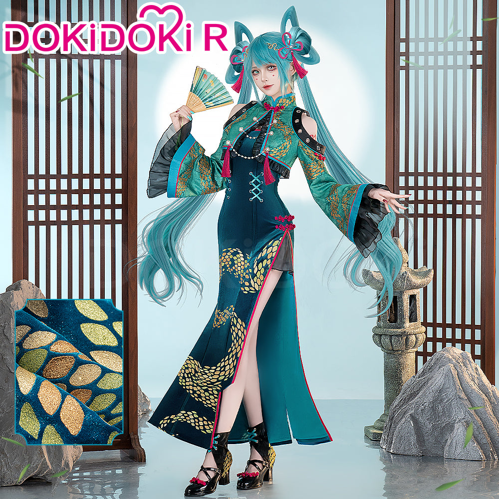 【In Stock】DokiDoki-R Cosplay Female Costume Green Dress Year of the Snake, Costume Only-L-In Stock 【In Stock】DokiDoki-R Cosplay Female Costume Green Dress Year of the Snake, Costume Only-L-In Stock