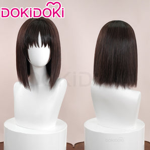DokiDoki Anime Fate/strange Fake Cosplay Ayaka Sajyou Wig Short Straight Brown Hair