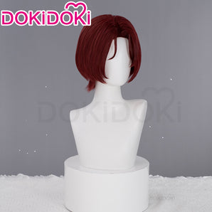 DokiDoki Game Cosplay Main Character Wig Short Straight Red Hair