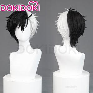 DokiDoki Anime Wind Breaker Cosplay Haruka Sakura Wig Short Straight Black White Hair