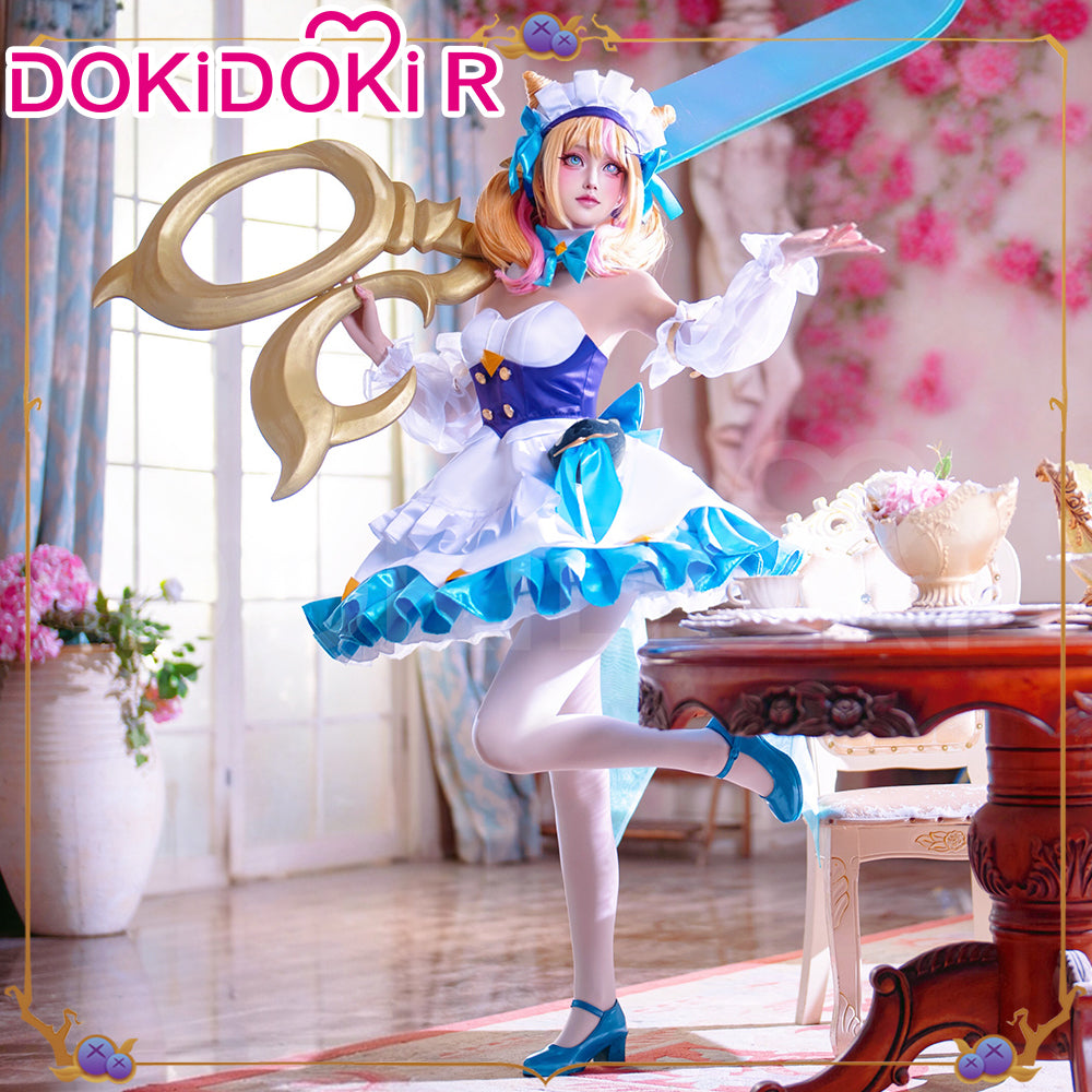 DokiDoki-R Game Cosplay Gween Costume White Blue Maid Dress Prestigee Cafee Cutties, Costume Only-XL-Order Processing Time Refer to Description Page DokiDoki-R Game Cosplay Gween Costume White Blue Maid Dress Prestigee Cafee Cutties, Costume Only-XL-Order Processing Time Refer to Description Page