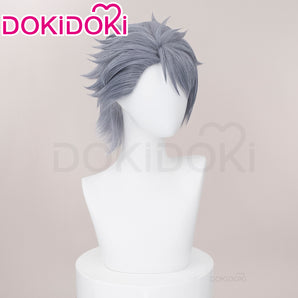 DokiDoki Anime Frieren: Beyond Journey's End Cosplay Wirbel Wig Short Grey Hair