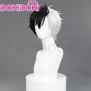 DokiDoki Anime Wind Breaker Cosplay Haruka Sakura Wig Short Straight Black White Hair