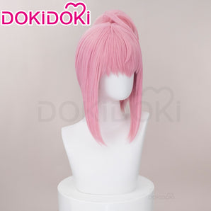 DokiDoki Anime Shugo Chara Cosplay Hinamori Amu Daiya Wig Long  Pink Ponytail Hair Amulet Heart
