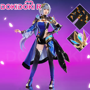 【Size S-2XL】DokiDoki-R Honkai Impact 3 Cosplay Elysia Herrscher of Human Costume / Shoes Cover / Wig