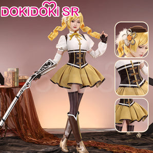 DokiDoki-SR Anime Cosplay Costume Tomooe Maamii Costume Battle Suit Yellow White Halloween