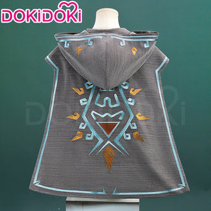 【Size S-3XL】DokiDoki Game Cosplay Costume Grey Cape Cloak