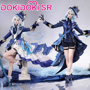 【Original Ver. XL/2XL Ready For Ship】【Size S-2XL】DokiDoki-SR Game Genshin Impact Cosplay Fontaine Furina Costume / Shoes Dark Furina Focalors