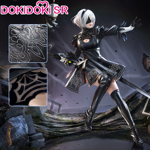 【Partial Ready For Ship】【Size S-3XL】DokiDoki-SR Cosplay Game Cosplay Black Dress Costume Women Leather Version