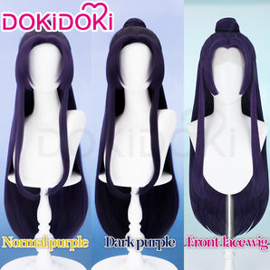 【Partially Ready For Ship】【Front Lace】DokiDoki Anime The Apothecary Diaries Cosplay Jinshi Wig Long Straight Purple Hair The Moon Fairy