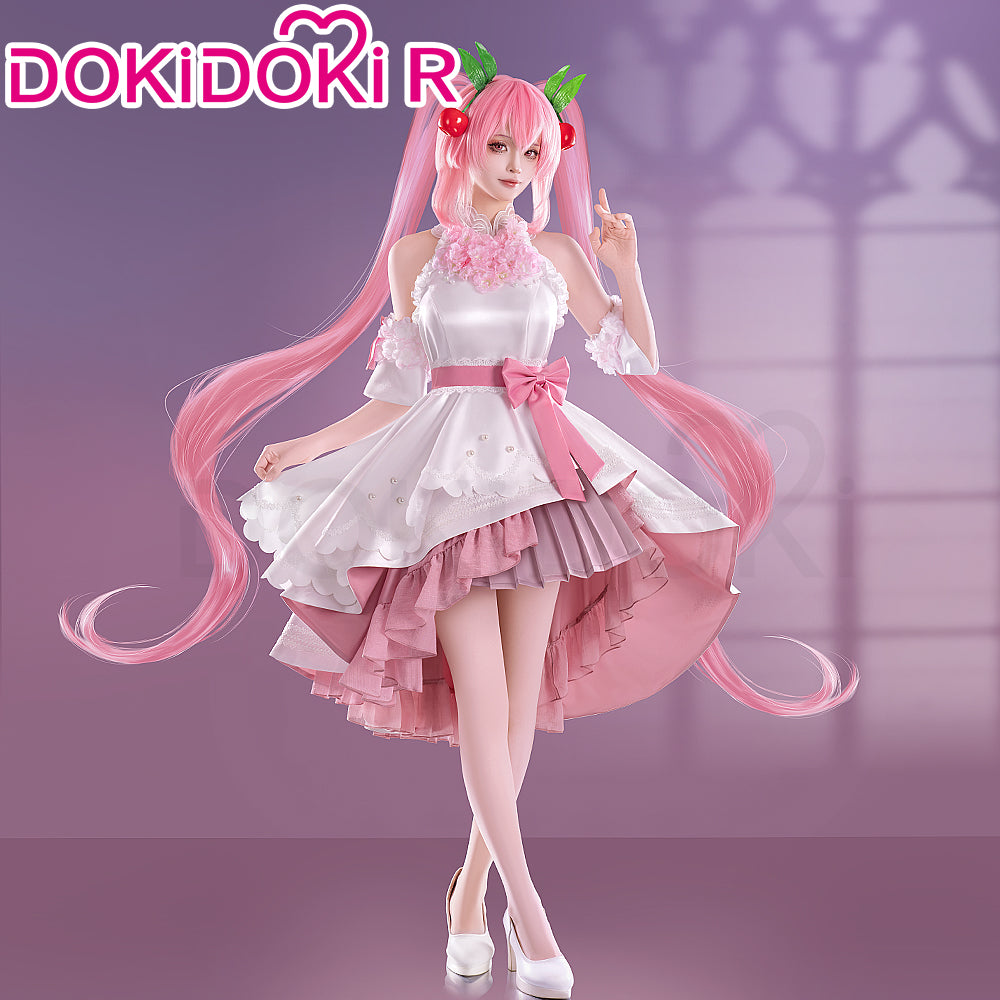 sakura pink dress Cherry Blossom Lace Up Dress (White/Pink) XL