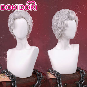 DokiDoki Game Cosplay  Short Curly Silver Wig