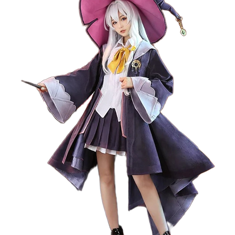 Amazon.com: Cosplay.fm Women's Anime Cosplay Costume Full Set with Witch  Hat and Stockings for Cosplay (L, purple) : Clothing, Shoes & Jewelry