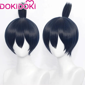 【Wig Ready For Ship】Dokidoki Mange Anime Cosplay Wig Men  Short Dark Blue /Earring