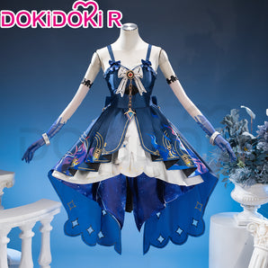 【In Stock】【Size S-3XL】DokiDoki-R Game Wuthering Waves Cosplay Denia Costume Blue Dress Second Form