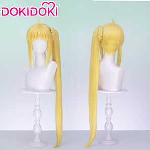 DokiDoki Anime Bocchi the Rock! Cosplay Ijichi Nijika Wig Long Straight Yellow Hair Long Ponytail Kessoku Band