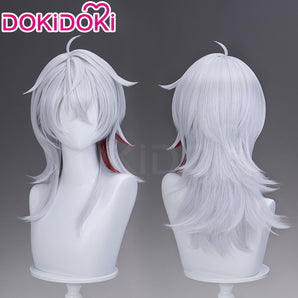 【Partially Ready For Ship】DokiDoki Game Wuthering Waves Cosplay Zani Cosplay Wig / Horns / Earrings Ear Clips Ear Accessories Long Curly Silver Hair