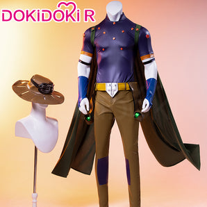 【Size XS-2XL】DokiDoki-R Anime Cosplay Costume Blue Top Brown Pants Green Cloak Suit