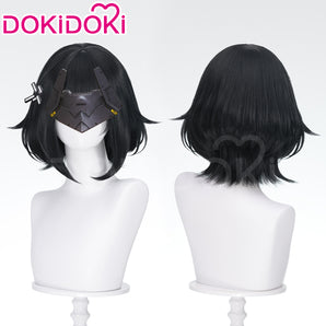 DokiDoki Game Arknights Cosplay Endministrator Female Wig Short Black Hair