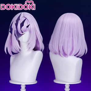 DokiDoki Game Honkai: Star Rail Cosplay Polyxia Cosplay Wig Short Straight Purple Hair