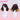 Dokidoki Game Cosplay Woman Wig Short Curly Black Hair Light Brown Red Highlights