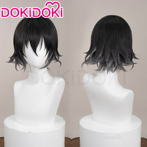 DokiDoki Anime Diabolik Lovers Cosplay Mukami Azusa Wig Short Straight Black White Hair