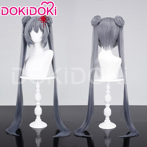 DokiDoki Anime Cosplay Wig  Chinese Style Long Grey Women Straight Hair