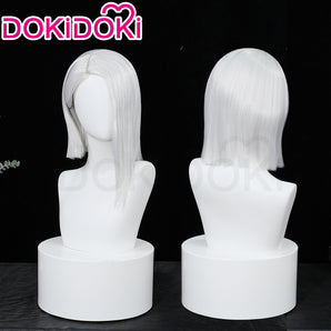 DokiDoki Game Cosplay Wig Short Straight White Hair