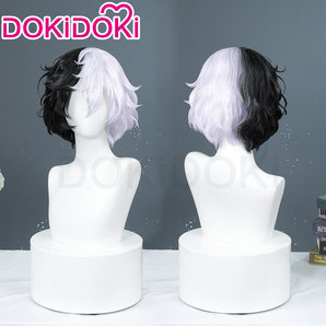 【Ready For Ship】DokiDoki Anime Cosplay Wig Short Black& White Hair Q