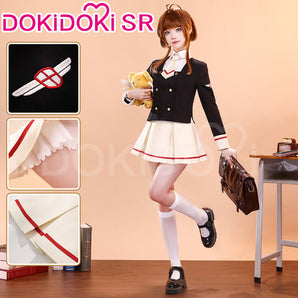 DokiDoki-SR Anime Card Captor Sakura Cosplay Kinomoto Sakura Tomoe Junior High School Uniform Costume Cardcaptor