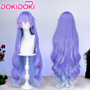 DokiDoki Game Wuthering Waves Cosplay Cantarella Wig Long Curly Purple Blue Gradient Hair