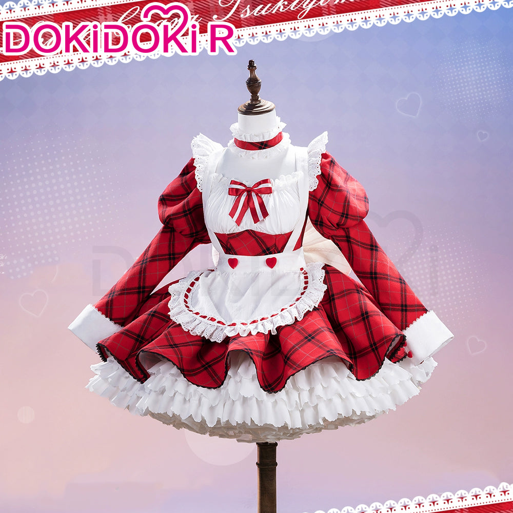 Shuko Robe DokiDoki-R Anime Shugo Chara Cosplay Tsukiyomi Utau Costume Red Maid D ...