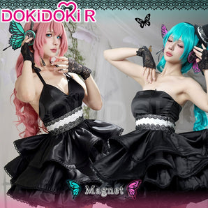【Partial Ready For Ship】【Last Batch】DokiDoki-R Cosplay Black Butterfly Dress Costume / Headphone / Cocktail Hat Magnet Gown