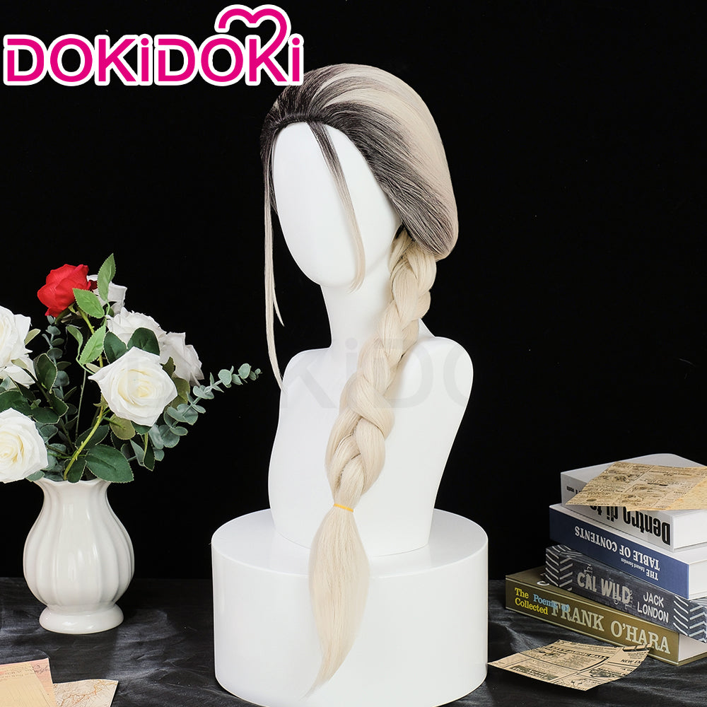 Ready For Ship Normal Ver. DokiDoki Anime Gokurakugai Cosplay Tao Wig Long Straight White Gradient Hair