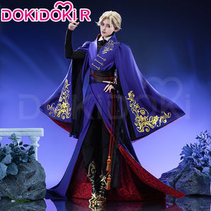 【Partially Ready For Ship】【Size S-3XL】DokiDoki-R Game Cosplay Costume Blue Robe Gold Patterns Red subtle Pattern Dorm Uniform Halloween