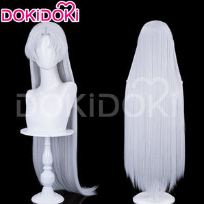 DokiDoki Anime Cosplay Wig Long Straight Silver Men Hair