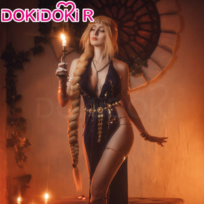 【US LOCAL SHIPPING 】DokiDoki-R Game Cosplay Costume Blue Dress