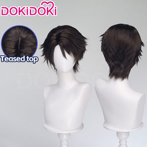【Ready For Ship】DokiDoki Game Cosplay Wig Short Straight Dark Brown Hair
