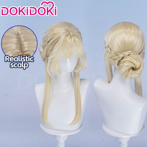【Ready For Ship】DokiDoki Game Cosplay Wig Long Blond Updo Hair