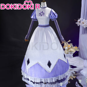 【Size XS-3XL】DokiDoki-R Anime Cosplay Costume White Purple Long Dress
