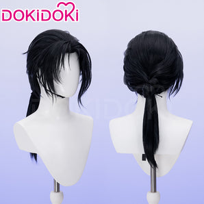 DokiDok Game Where Winds Meet Cosplay Jiang Yan Wig Long Straight Black Hair Ponytail Jiangyan